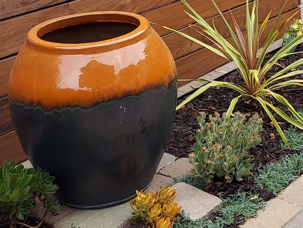 Large orange pot